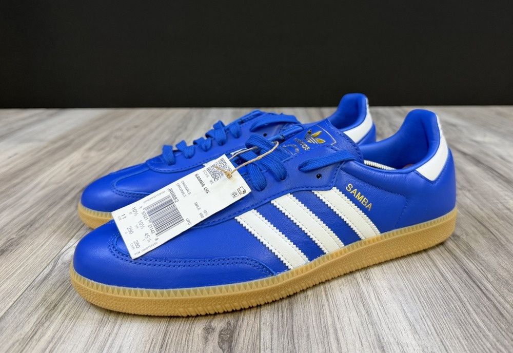 adidas Samba OG Royal Blue Cloud White Gum JR0882 Mens 10.5 NEW